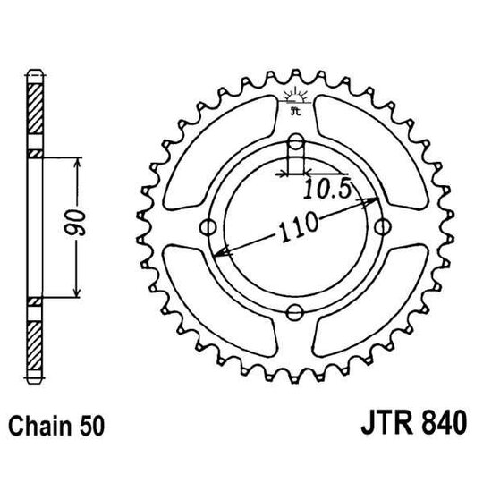 Reťazová rozeta JT JTR 840-38 38T, 530